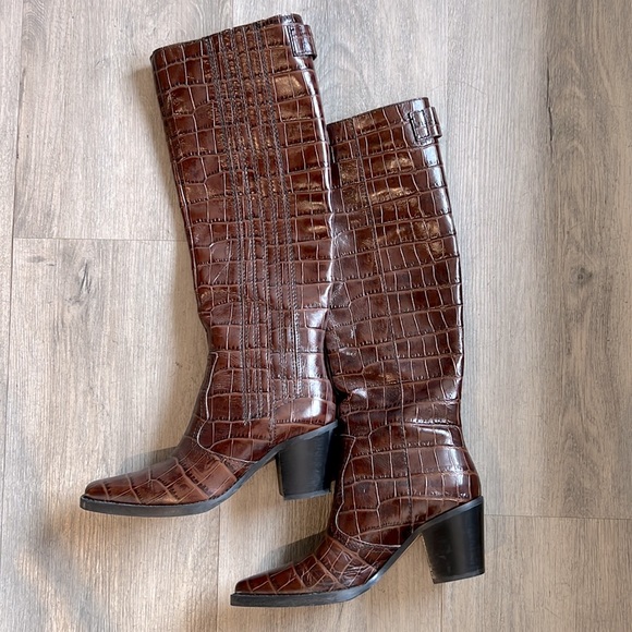 Ganni Shoes - GANNI
Croc-effect leather boots